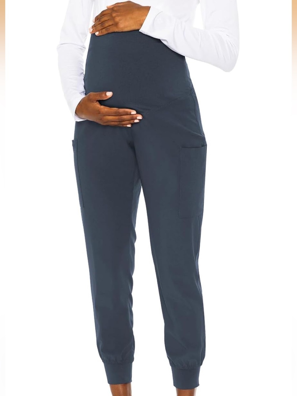 Maternity Jogger Scrub Pants in Gray